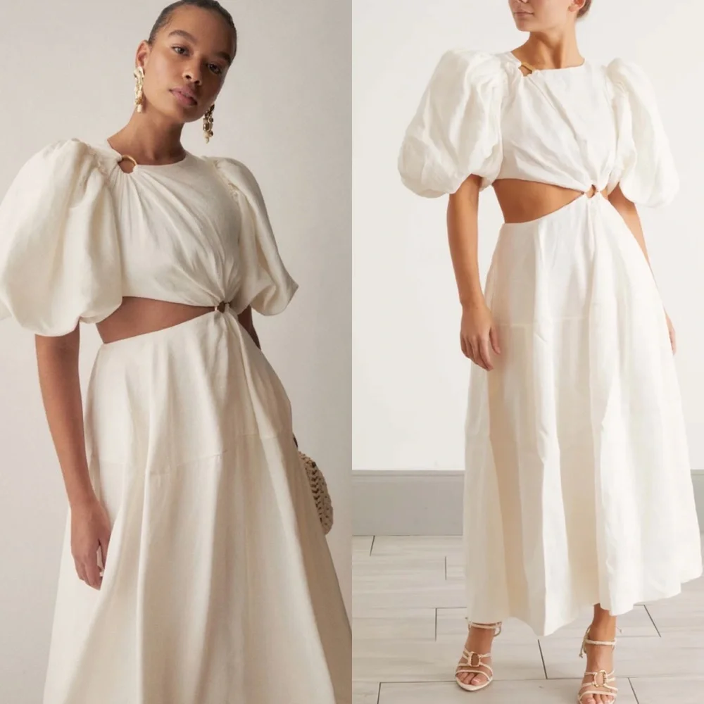 Aje Vanades Cut Out Ring white Midi Dress size US 2 NEW! New with tags! - Picture 3 of 9